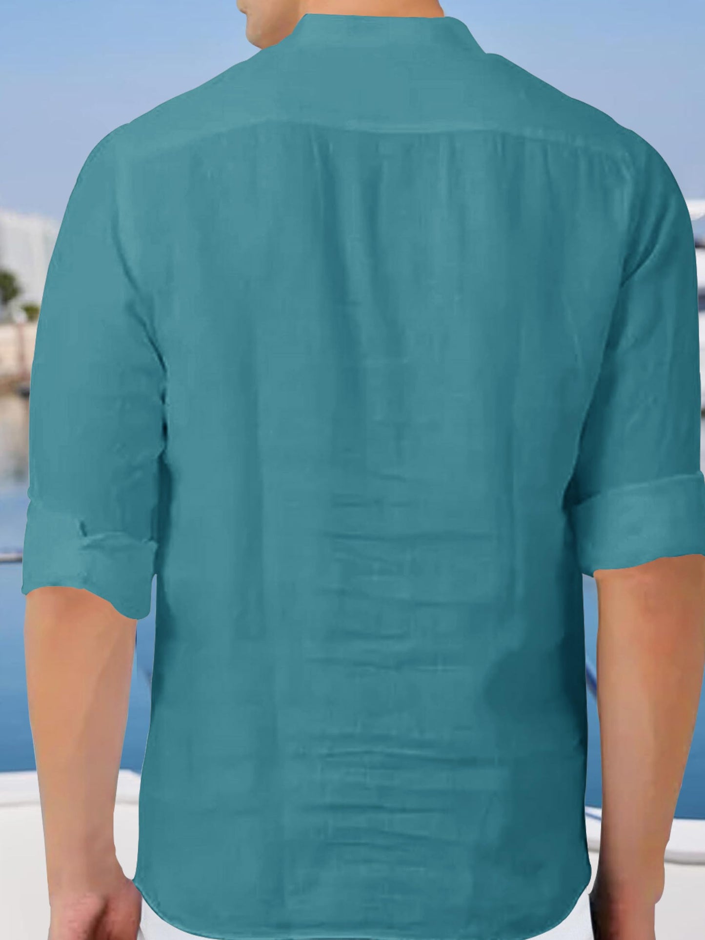 Noble Monk Men Full Sleeve Solid Casual Regular Fit Mandarin/Chinese Collor Short Kurta For Men