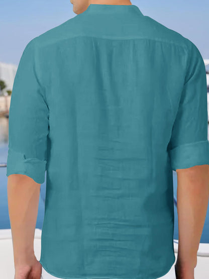 Noble Monk Men Full Sleeve Solid Casual Regular Fit Mandarin/Chinese Collor Short Kurta For Men