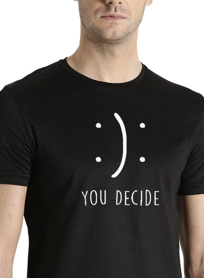 ADRO You Decide Mens Printed T-Shirts (RNR-M-DEC-BL_Black)