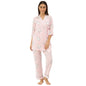 Sweet Dreams Women Printed Rayon 3 Piece Pyjama Set Pink