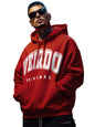 Veirdo Mens Fleece Oversized Baggy Fit Hoodie Drop Shoulder Typographic Logo Printed Full Sleeve Hoodie