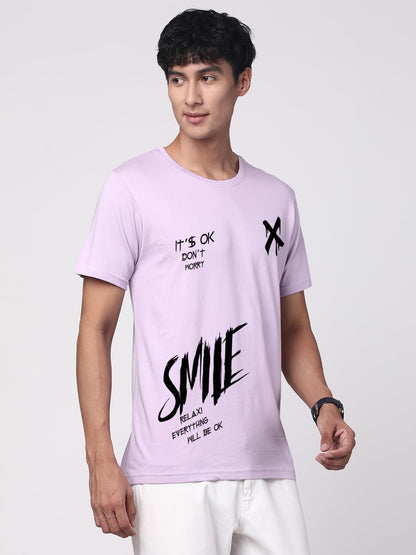 ADRO Mens Smile Printed Cotton T-Shirt_RN24-L2-SMILE-PU