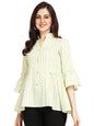 OM SAI LATEST CREATION Women Striped Top with Half Sleeves for Office Wear, Casual Wear, Under 399 Top for Women/Girls Top (Smal