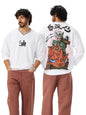 The Souled Store Naruto Shippuden: Toad Sage Men and Boys Long Sleeves V Neck White Graphic Printed Cotton Blend Oversized Sweat