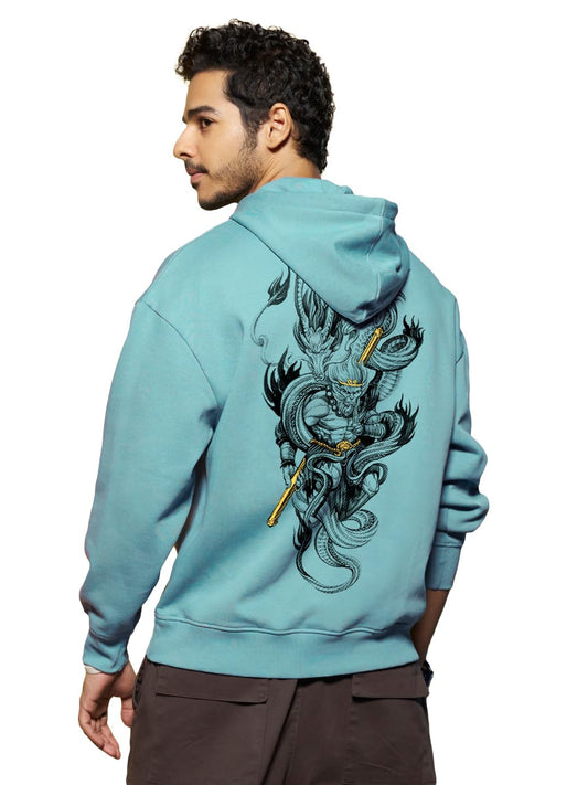 Bewakoof Mens Graphic Print Oversized Hoodies_625388_Green_XL