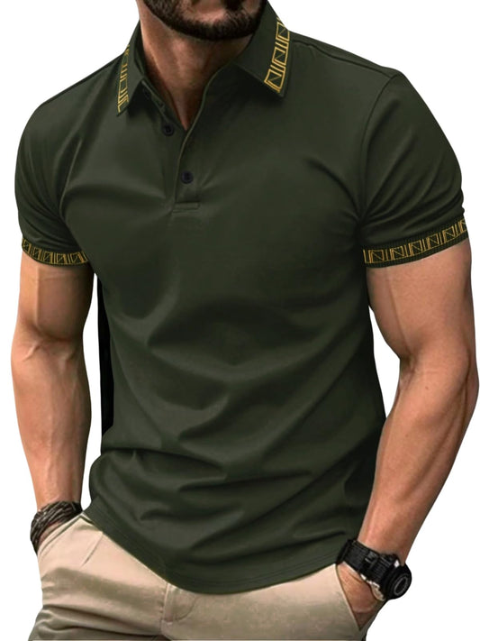Greciilooks Solid Regular Fit Polo Casual For Men Stylish Latest | Half Sleeve T Shirt Green