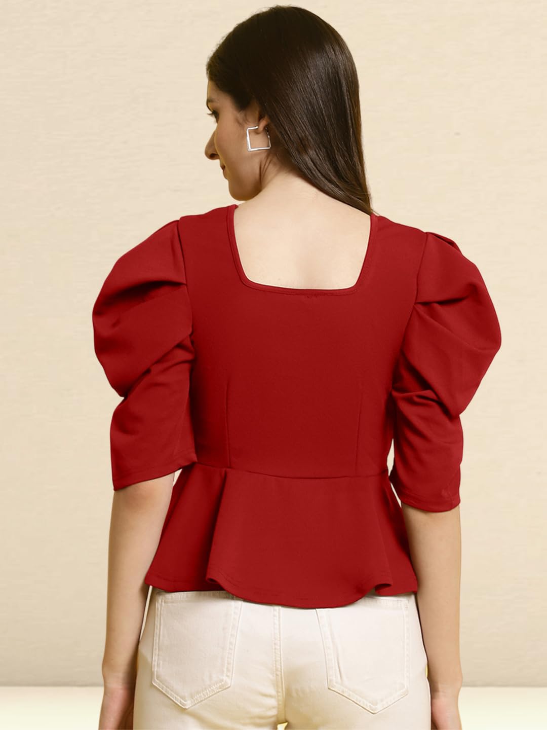 Tee Projekt Womens Casual Trendy Top with Stylish Short Puff Sleeves ll Soft & Stylish Womens Tee
