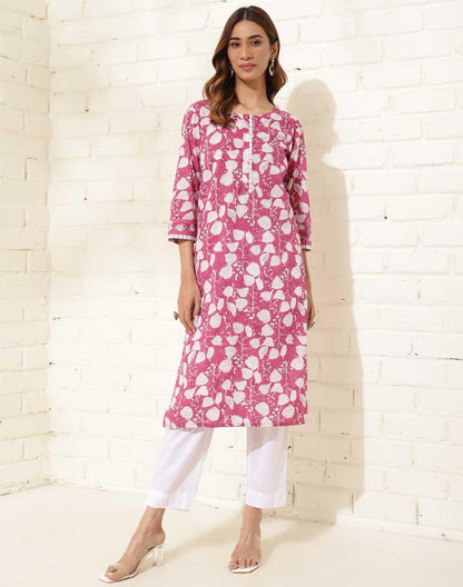 Fabindia WomenS Cotton Printed Regular Kurta (1037330Purple_Purple