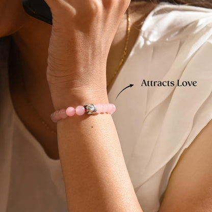 Astrotalk Rose Quartz Bracelet with Buddha Charm | Promotes Love, Healing & Inner Peace | Healing Astrology Bracelet for Women | Certificate of Authenticity