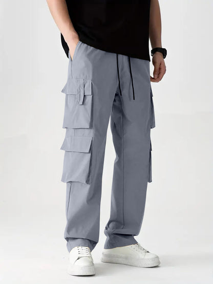 Indoprimo Regular Casual Pants (Denver-Cargo Men_Grey