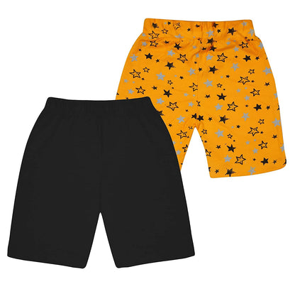 Kyda Kids 100% Cotton Printed Shorts For Boys And Girls - Multicolor Shorts Fo Unisex Kids (Pack Of 2)