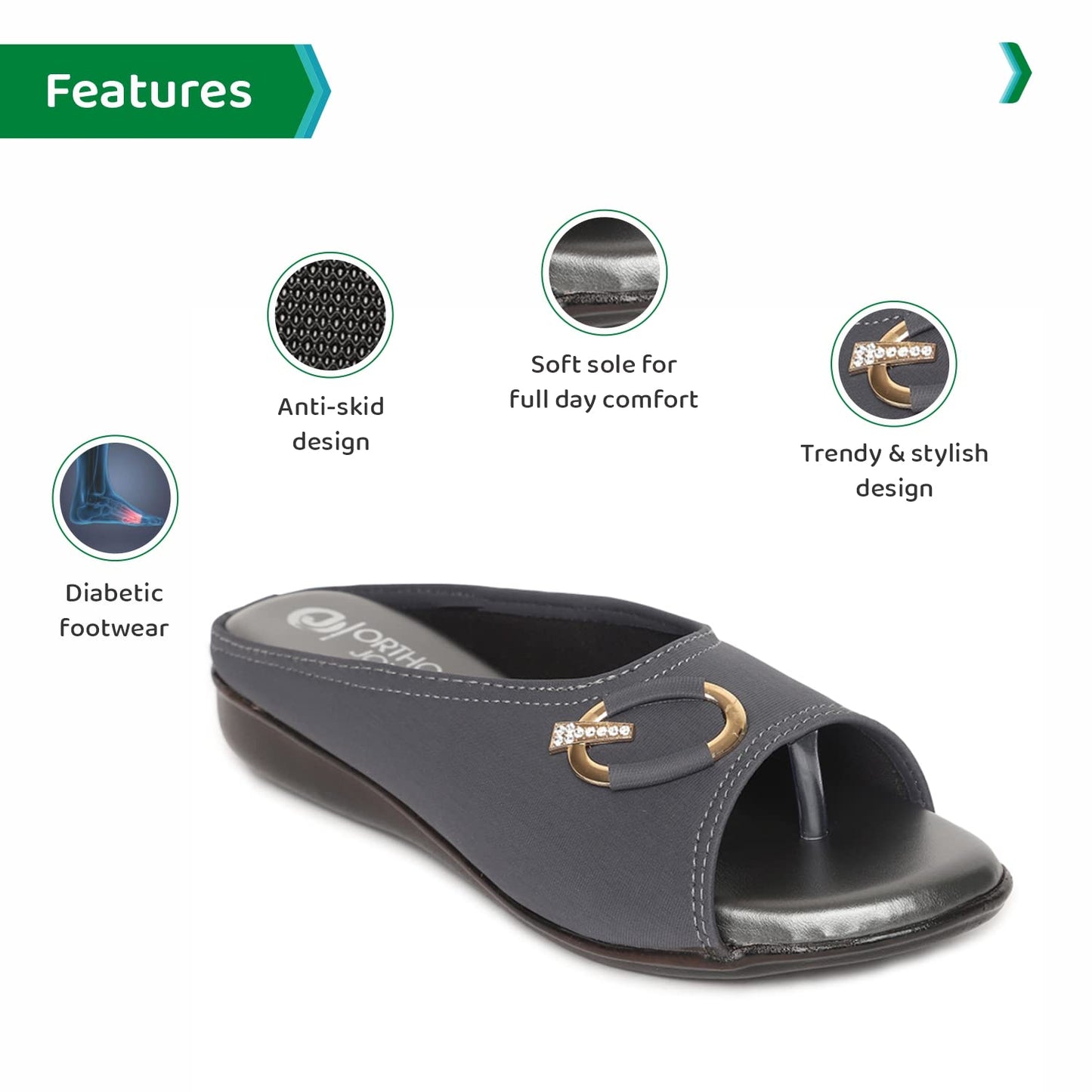 ORTHO JOY Fancy doctor slippers | Soft slipper for women | Comfortable footwear for women stylish