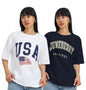 Juneberry Pack Of 2, 100% Pure Cotton, Round Neck, Oversized, Loose, Baggy Fit, Drop Shoulder, Graphic Printed, Half Sleeve T-Sh