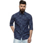 Campus Sutra Mens Regular Fit Full Sleeve Shirt for Casual Wear |Blue|Check Printed|Front Spread Collar|Shirt Crafted with Comf