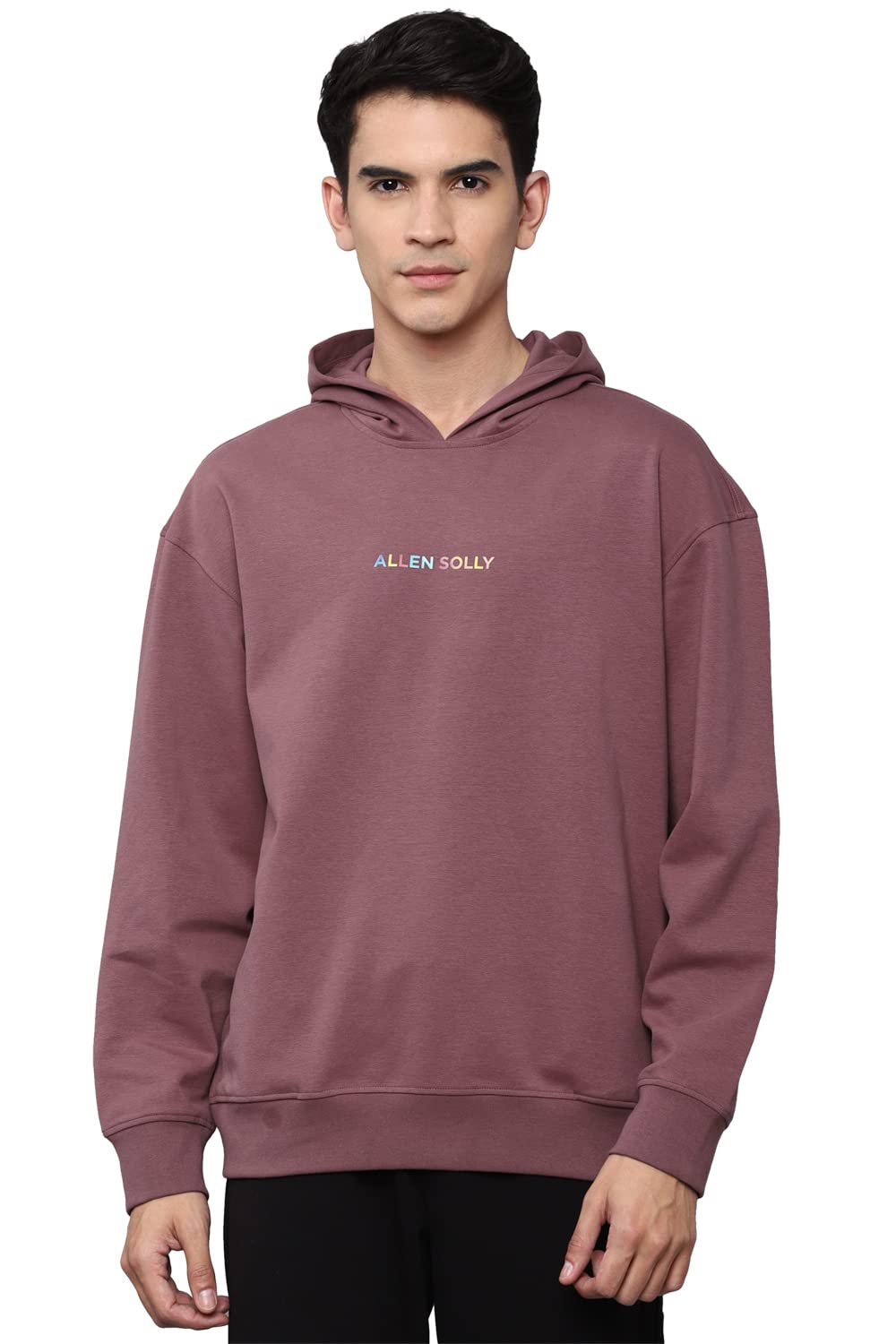 Allen Solly Men Regular Fit Solid Casual Full Sleeve Hooded T-Shirt