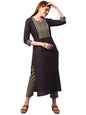ANNI DESIGNER Women's Cotton Blend Printed Straight Kurta with Pant (Satku)