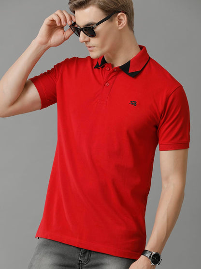 ADRO Premium Cotton Polo for Men (PN23-H-PLN-RD_Red)