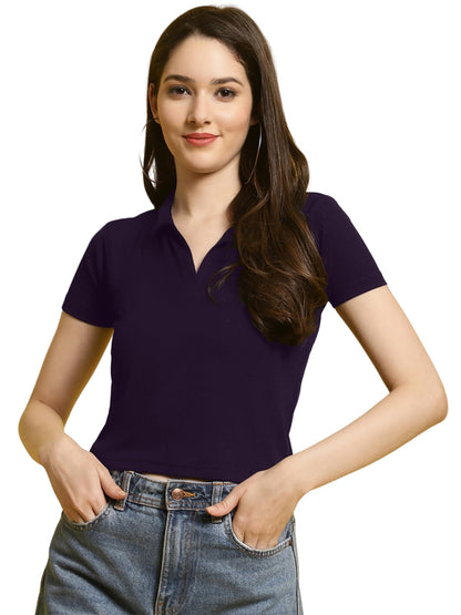Tee Projekt Solid Stylish Casual Slim Fit Top & Tunic for Women & Girls ll College Top & T-Shirt for Women