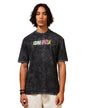 Bewakoof Official One Piece Merchandise Mens Graphic Print Oversized Fit Half Sleeve Round Neck Cotton Acid Wash T-Shirt_630630