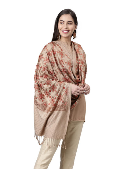 Pashmoda Women Roohani Kashmiri Aari Embroidery Stole (Size: 71X203 CM)