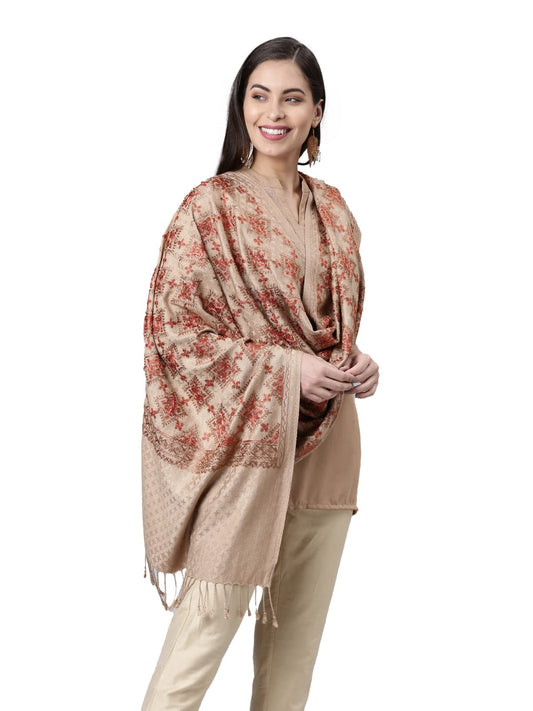 Pashmoda Women Roohani Kashmiri Aari Embroidery Stole (Size: 71X203 CM)