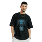 Uniplanet Store Solid Oversize The Nun Round Neck Cotton Printed Black T Shirt For Men