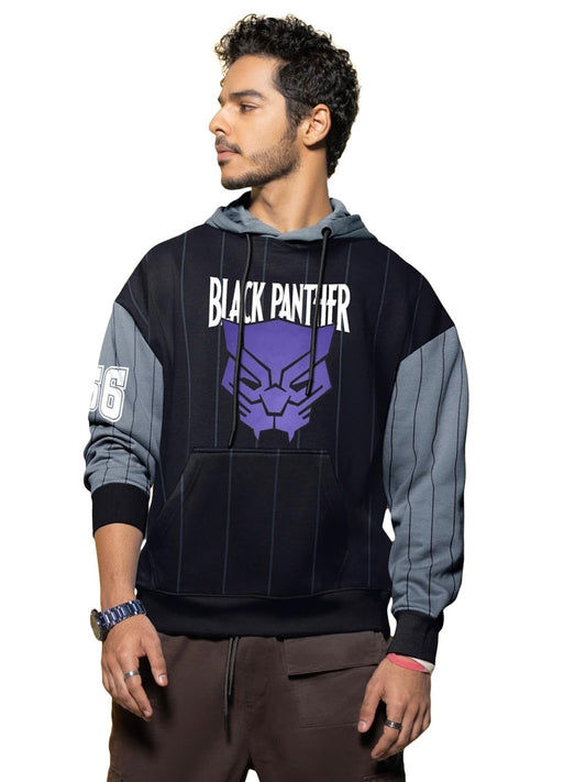 Bewakoof Heavy Duty 1.0 Official Marvel Merchandise Mens Graphic Printed Oversized Hoodies_597113_Grey_M