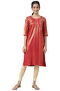 Aurelia Women Light Maroon Rayon Geometric Printed Straight Kurta_22AUA13520-506030_XS
