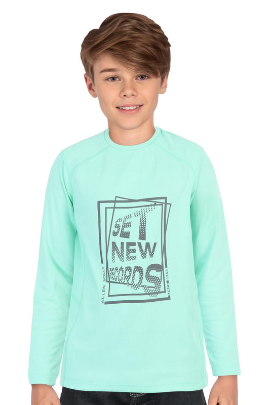 Allen Solly Boys Regular Fit Printed Casual Full Sleeve T-Shirt