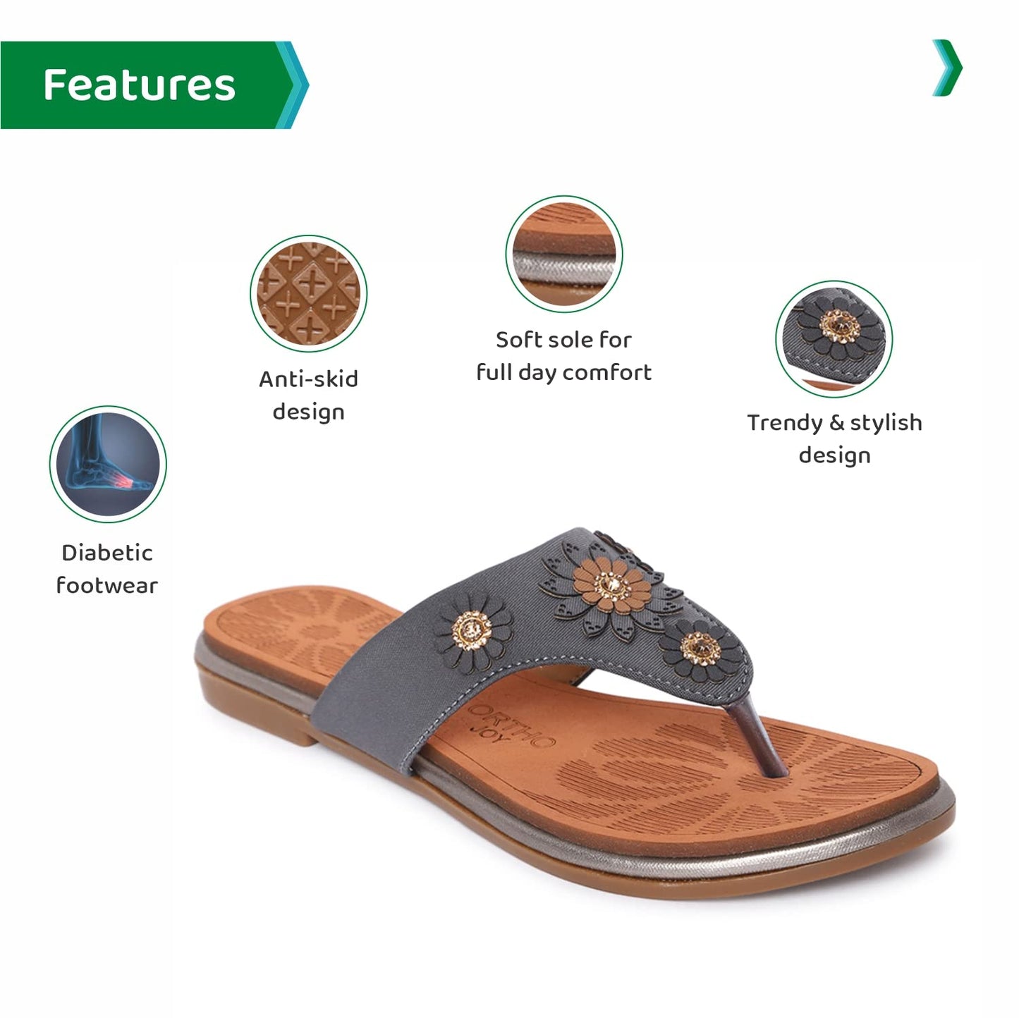 Ortho Joy Extra-Soft Doctor Slippers For Women