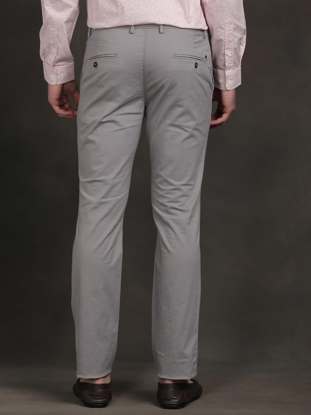 Turtle Men Cotton Stretch Ultra Slim Fit Solid Grey Flat Front Casual Trouser || Pant || Mens Trouser