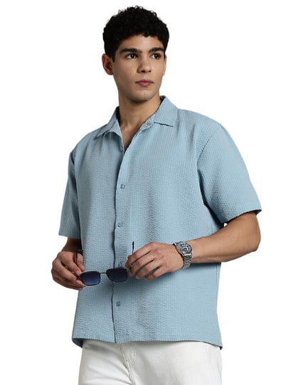 Fyltr MenS Solid Regular Fit Shirt (Fylss25Ms-1318_Blue Aura