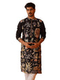 Jompers Mens Floral Embroidered And Sequins Kurta Set