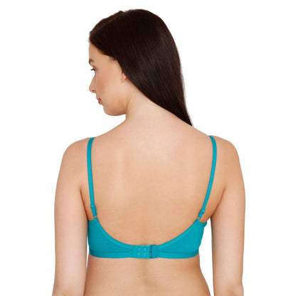 Zivame Womens Polyester Double Layered Wire Free 34Th Coverage Bra Blue