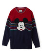 The Souled Store Official Disney: Mickey Mouse Boys Red and Navy Long Sleeve Round Neck Sweaters Boys Knit Sweaters for Kids Ch