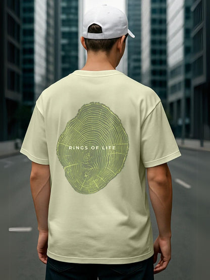 Nobero MenS Graphic Print Oversized Fit T-Shirt (1M-Twts-C0933-X_Powder Blue/Aloe Green