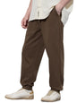 The Souled Store Solids: Chocolate Brown Men and Boys Drawstringed Cotton Blend Baggy Fit Oversized Joggers