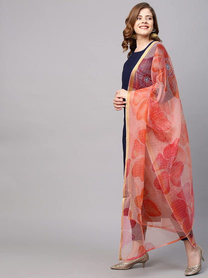 ANNI DESIGNER Women's Cotton Blend Solid & Embroidered Straight Printed Kurta with Pant & Dupatta (YUTHIKS)