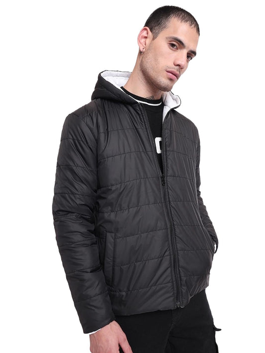 Bewakoof Mens Nylon Standard Length Solid Oversized Plus Size Jacket_603958_White_4XL