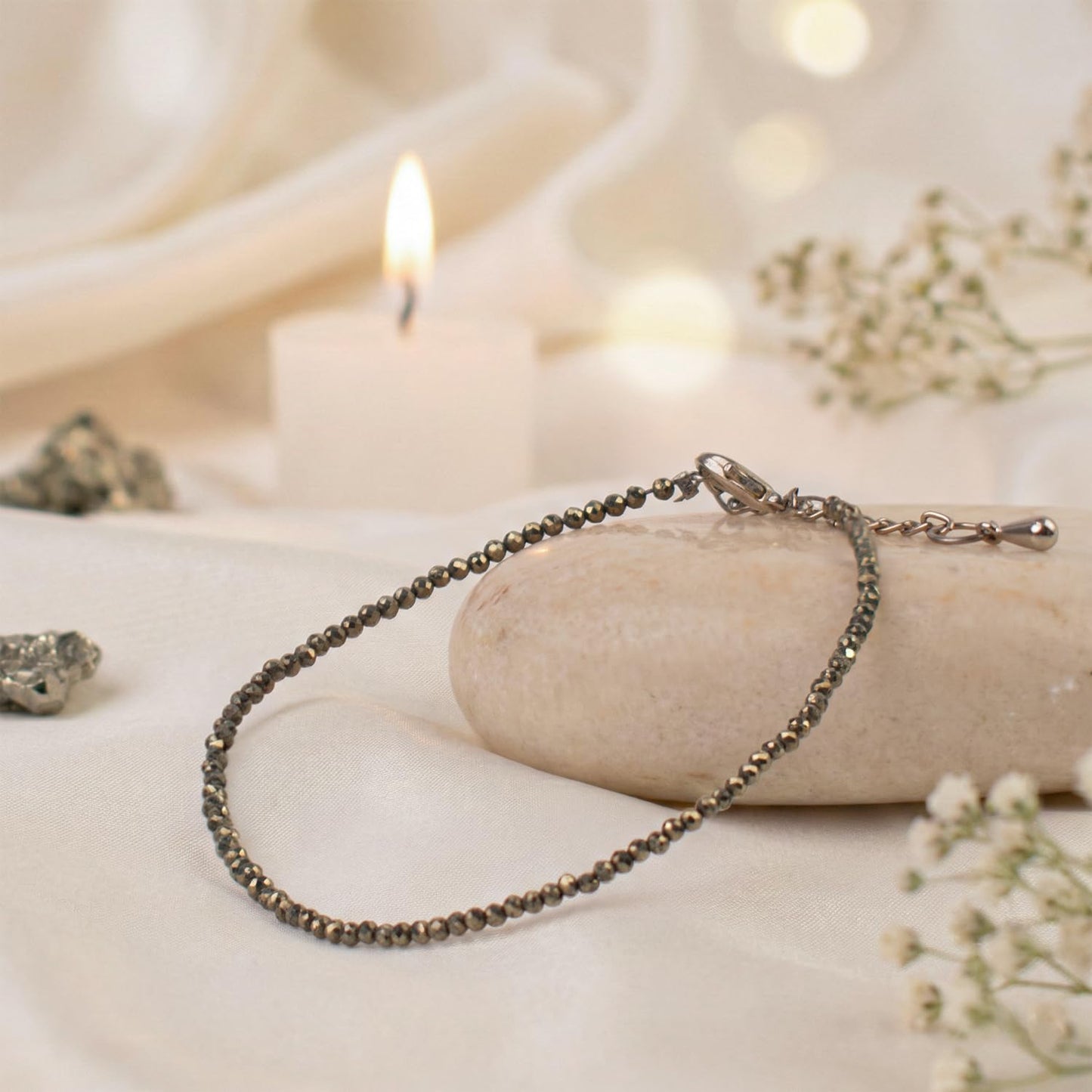 Astrotalk Raw Pyrite Anklet | Stone of Money, Protection & Power | Pyrite Anklet for Women | Best Gift Items | Spiritual Jewellery for Women | Valentine Gift for Girlfriend