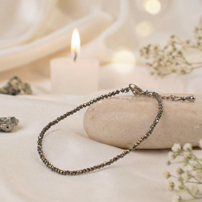 Astrotalk Raw Pyrite Anklet | Stone of Money, Protection & Power | Pyrite Anklet for Women | Best Gift Items | Spiritual Jewellery for Women | Valentine Gift for Girlfriend