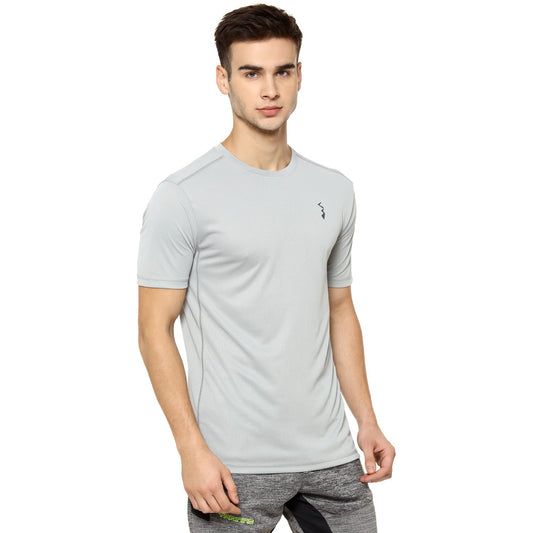 Campus Sutra Mens Solid White Dri-Fit Short Sleeve Regular Fit Activewear T-Shirt for Casual Wear | Modern Clothing T-Shirt Cra