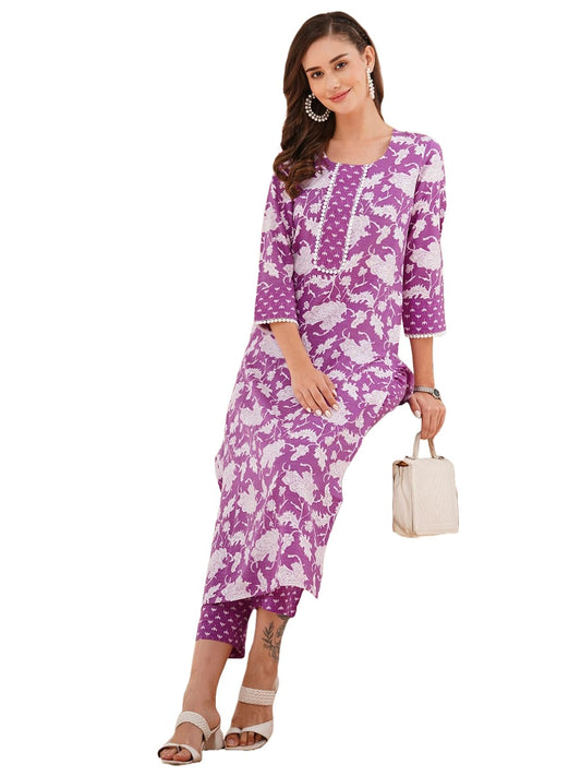 ANNI DESIGNER Women s Rayon Kurta with Pants, Begani, XL