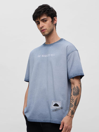 The Souled Store Umbrella Academy: The Hargreeves Men and Boys Short Sleeves Round Neck Blue Graphic Printed Cotton Oversized T-