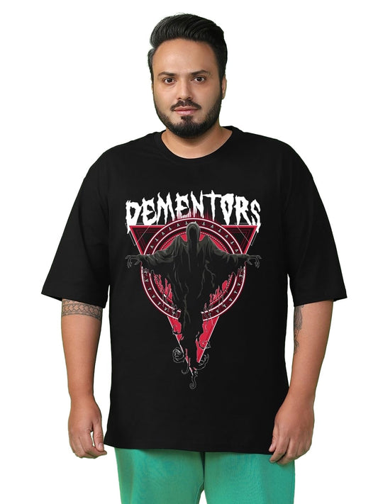 Bewakoof Official Harry Potter Merchandise MenS Graphic Printed Oversized Plus Size T-Shirt_625681_Black_6Xl