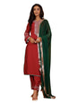 Varanga Zari & Sequin Thread Yoke Embroidered Straight Kurta Paired With Tonal Embroidered Bottom And Contrast Dupatta With Frin