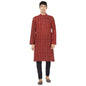 Fabindia MenS Cotton Printed Comfort Kurta_Red_Xs