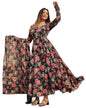 Modestouze Attires Georgette Anarkali Suit For Women - Floral Printed Anarkali Kurta Set With Dupatta Party - Frock Suit Set - D
