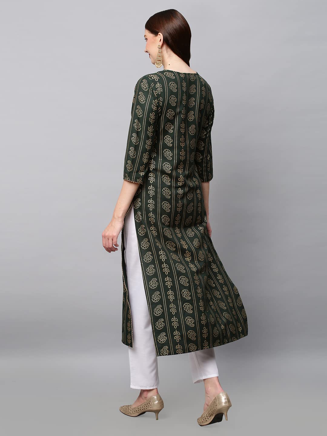 ANNI DESIGNER Women's Cotton Blend Printed Straight Kurta (Sofika)