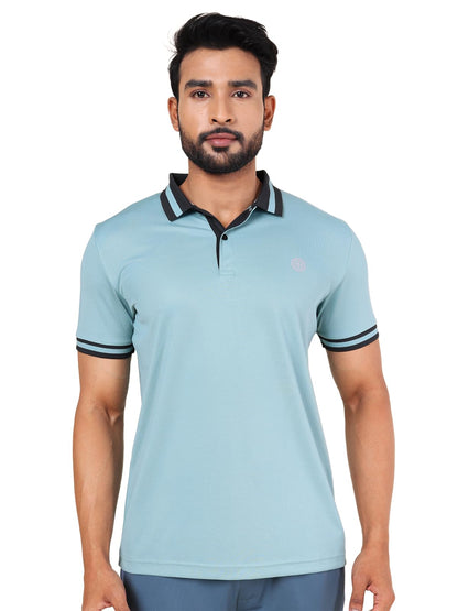Rupa Colors Mens PLAYSURE Dry FIT Activewear Polo T-Shirt | 100% Polyester Fabric | Dual Color | Contrast Collar | Reflective Lo